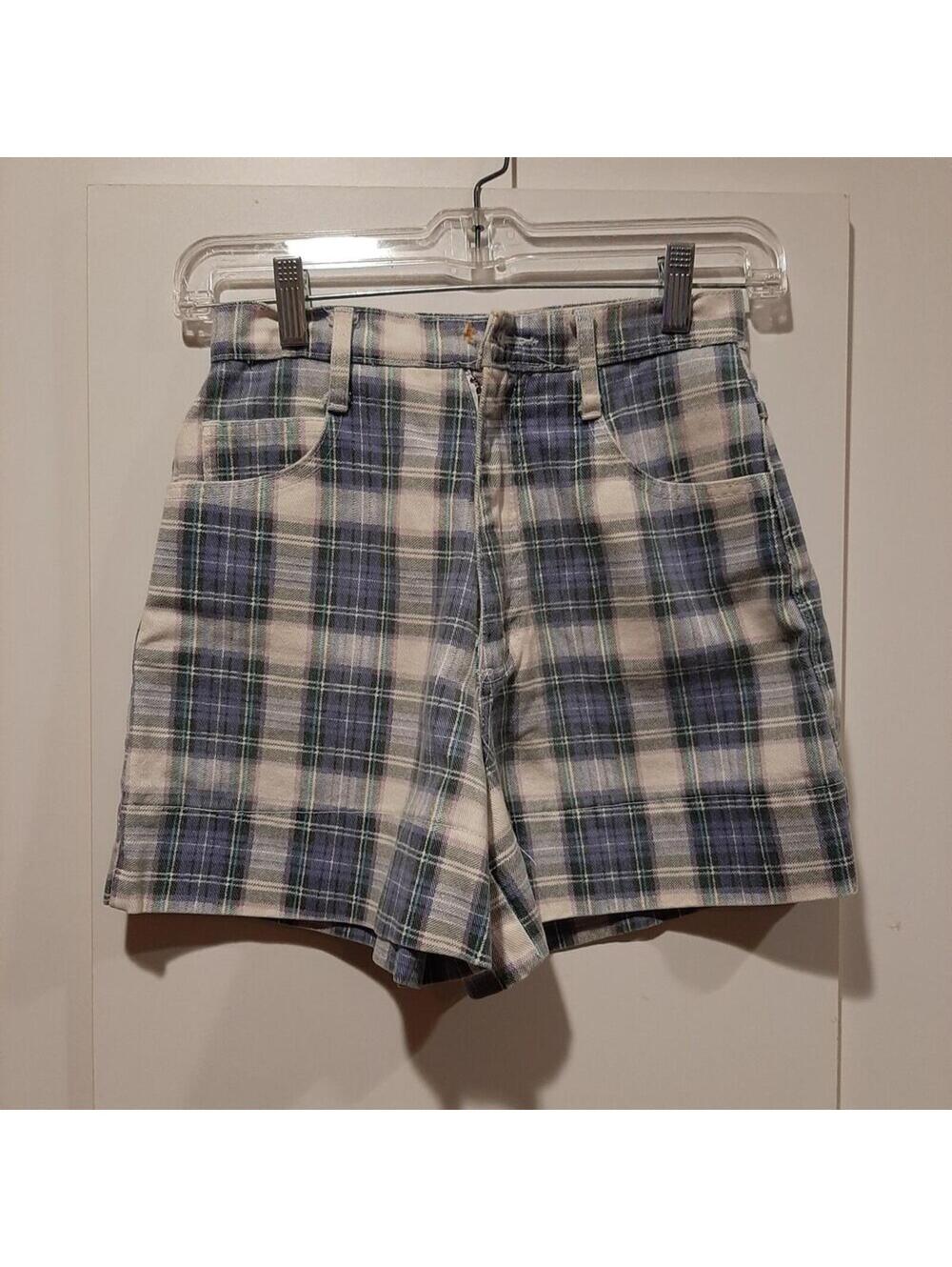 Vintage Stone Gear Womens Shorts High-Waisted Plaid NO BUTTON NO CARE TAG